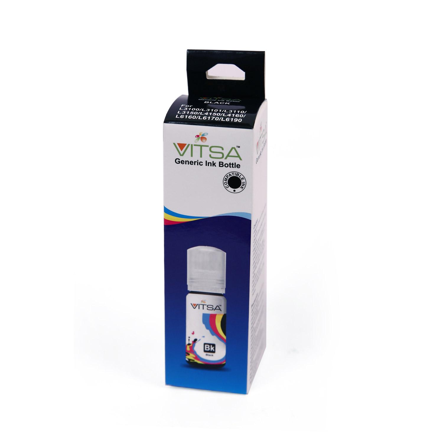 Vitsa 001 003 Compatible For Epson Printers L5190 , L3150 , L3110 , L1110 , L4150 , L6170 , L4160 , L6190 , L6160 (Black)
