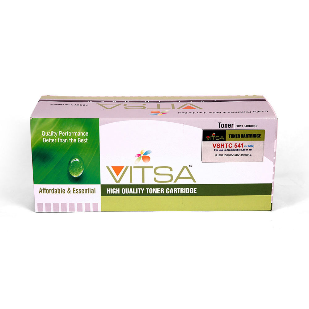 Vitsa 125A  / Cb541A Cyan  Toner Cartridge Compatible For  Hp Laserjet Color Cp1215  /  Cp1515N  /  Cm1312 Mfp  /  Cm1312Nfi  /  Cp1518Ni  /  Cm1312N  /  Cp1217  /  Cp1510  /  Cp1514N  /  Cp1518Ni Printer ( Cb 540 )