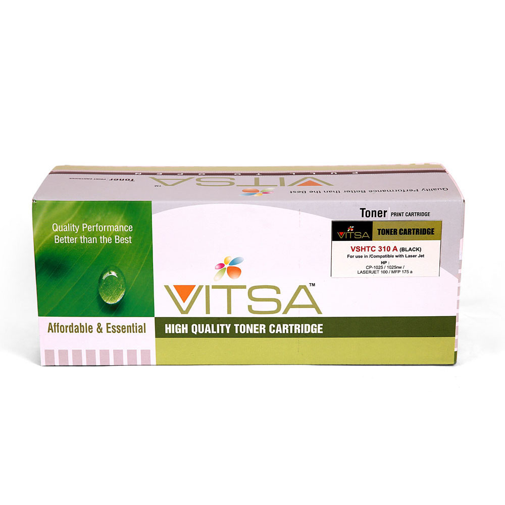 Vitsa 126A / Ce310A  Black Toner Cartridge Compatible For   Hp Laser Jet Pro Color  Cp1025  /  Cp1025Nw