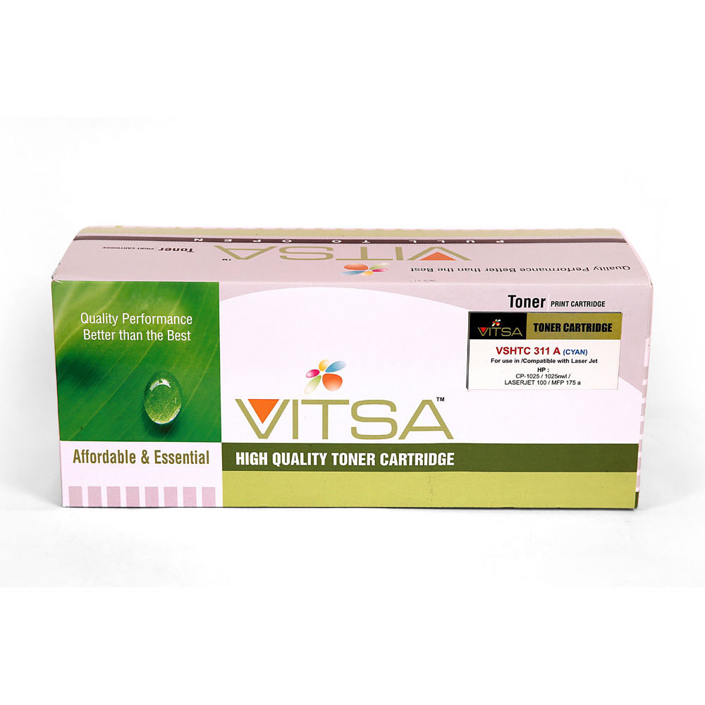 Vitsa 126A / Ce311A Cyan Toner Cartridge Compatible For   Hp Laser Jet Pro Color  Cp1025  /  Cp1025Nw ( Ce 310A)
