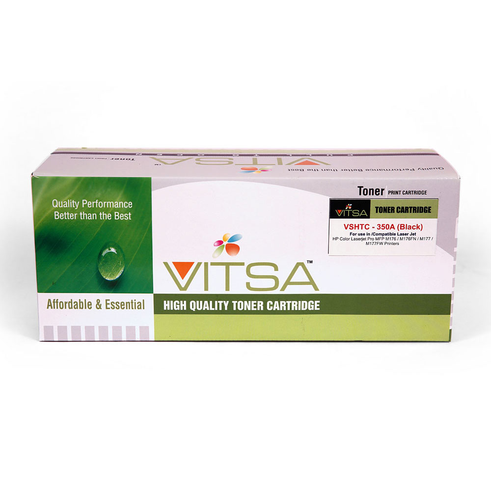 Vitsa 130A / Cf350A Black  Toner Cartridge Compatible For  Hp Laserjet Pro Color Mfp M176  /  Color M176Fn  /  Color Mfp M177   /  Color M177Fw Printer