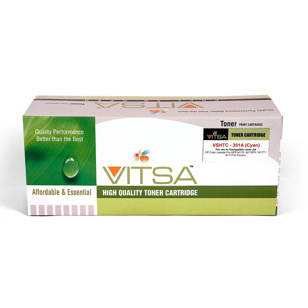 Vitsa 130A / Cf351A Cyan  Toner Cartridge Compatible For  Hp Laserjet Pro Color Mfp M176  /  Color M176Fn  /  Color Mfp M177   /  Color M177Fw Printer ( Cf 350A )