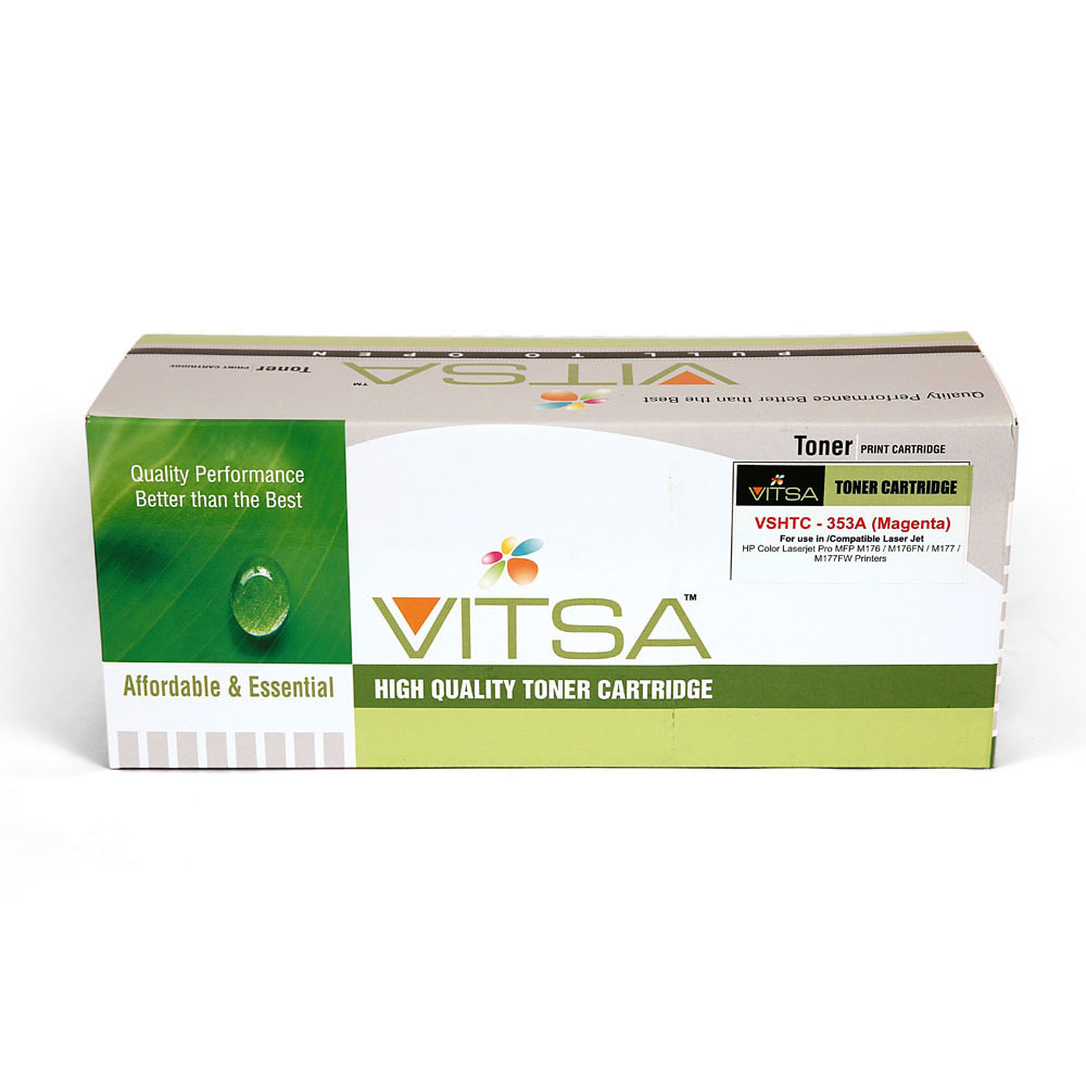 Vitsa 130A / Cf353A Magenta Toner Cartridge Compatible For  Hp Laserjet Pro Color Mfp M176  /  Color M176Fn  /  Color Mfp M177   /  Color M177Fw Printer ( Cf 350A )