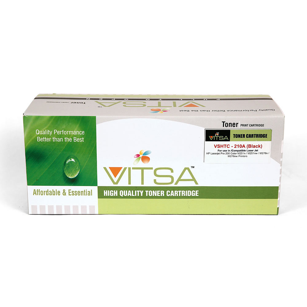 Vitsa 131A  / Cf210A  Black Toner Cartridge Compatible For  Hp Laserjet Pro  200 Color M251  /    M251Nw  /    Mfp M276   /    Mfp M276Nw Printer