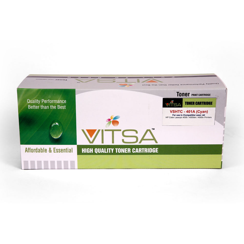 Vitsa 201A / 201X / Cf401 Cyan Toner Cartridge Compatible For  Hp Color Laserjet Pro M252Dw  /  Pro Mfp M277Dw /  Pro Mfp M277N Printer ( Cf 400A)