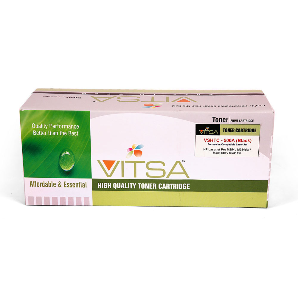 Vitsa 202A / Cf500A  Black Toner Cartridge Compatible For  Hp Color  Pro M254  /  Pro Mfp M280 Printer