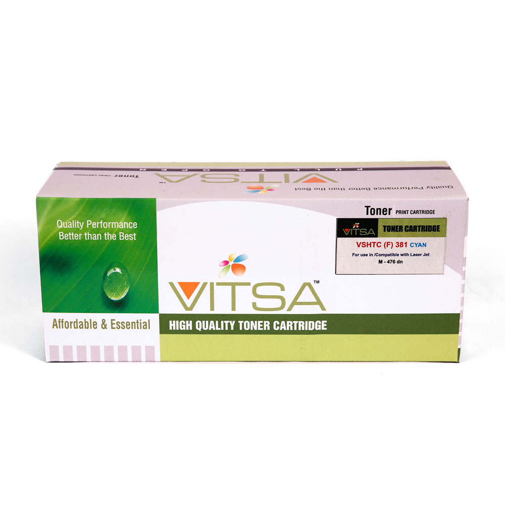 Vitsa 312A  / Cf381A Cyan Toner Cartridge Compatible For  Hp Color Jet Pro Mfp M476Dn  /  Pro Mfp M476Dw  /  Pro Mfp M476Nw Printer ( Cf 380A)