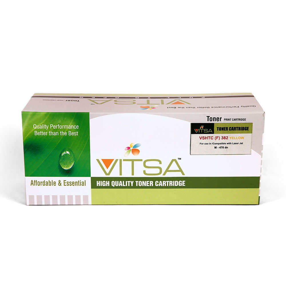 Vitsa 312A  / Cf382A Yellow Toner Cartridge Compatible For  Hp Color Jet Pro Mfp M476Dn  /  Pro Mfp M476Dw  /  Pro Mfp M476Nw Printer ( Cf 380A)