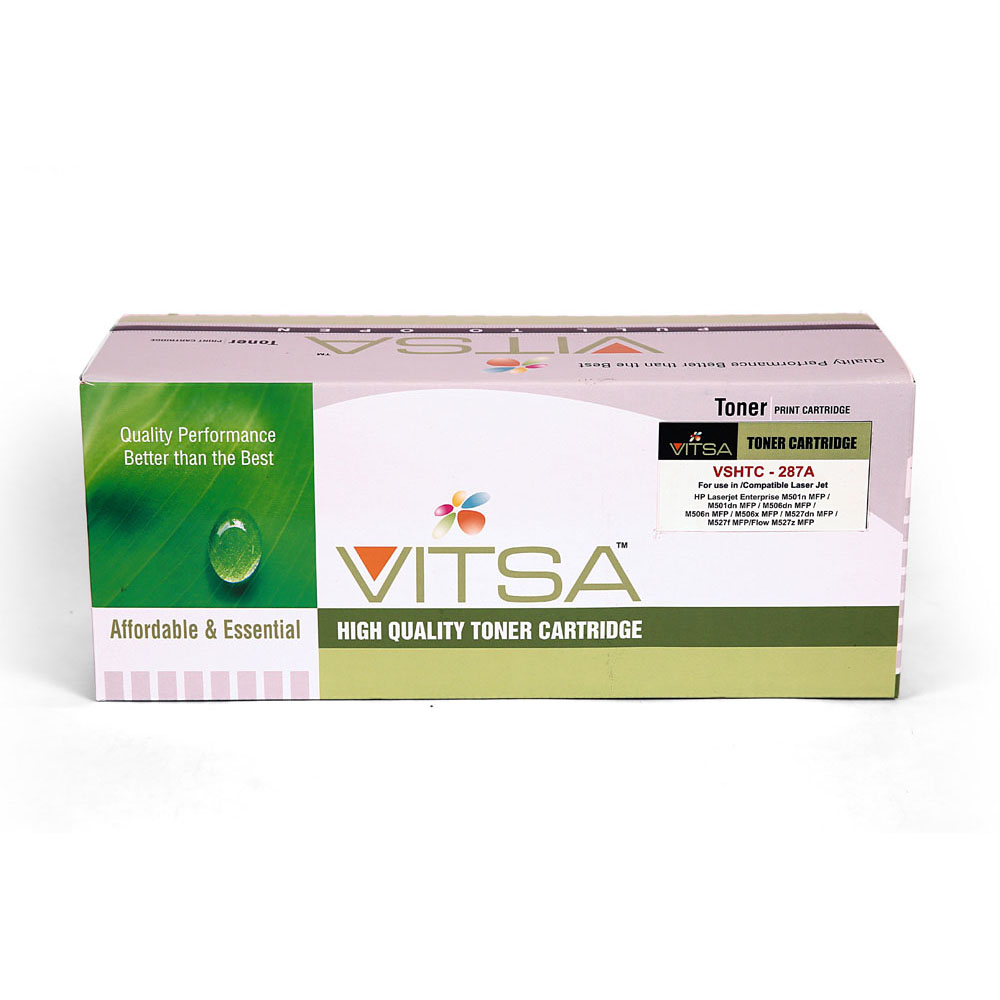 Vitsa 87A / Cf287A / 287A  Toner Cartridge Compatible For Hp Laserjet Enterprise M501N Mfp / M501Dn Mfp / M506Dn Mfp / M506N Mfp / M506X Mfp / M527Dn Mfp / M527F Mfp / Flow M527Z Mfp