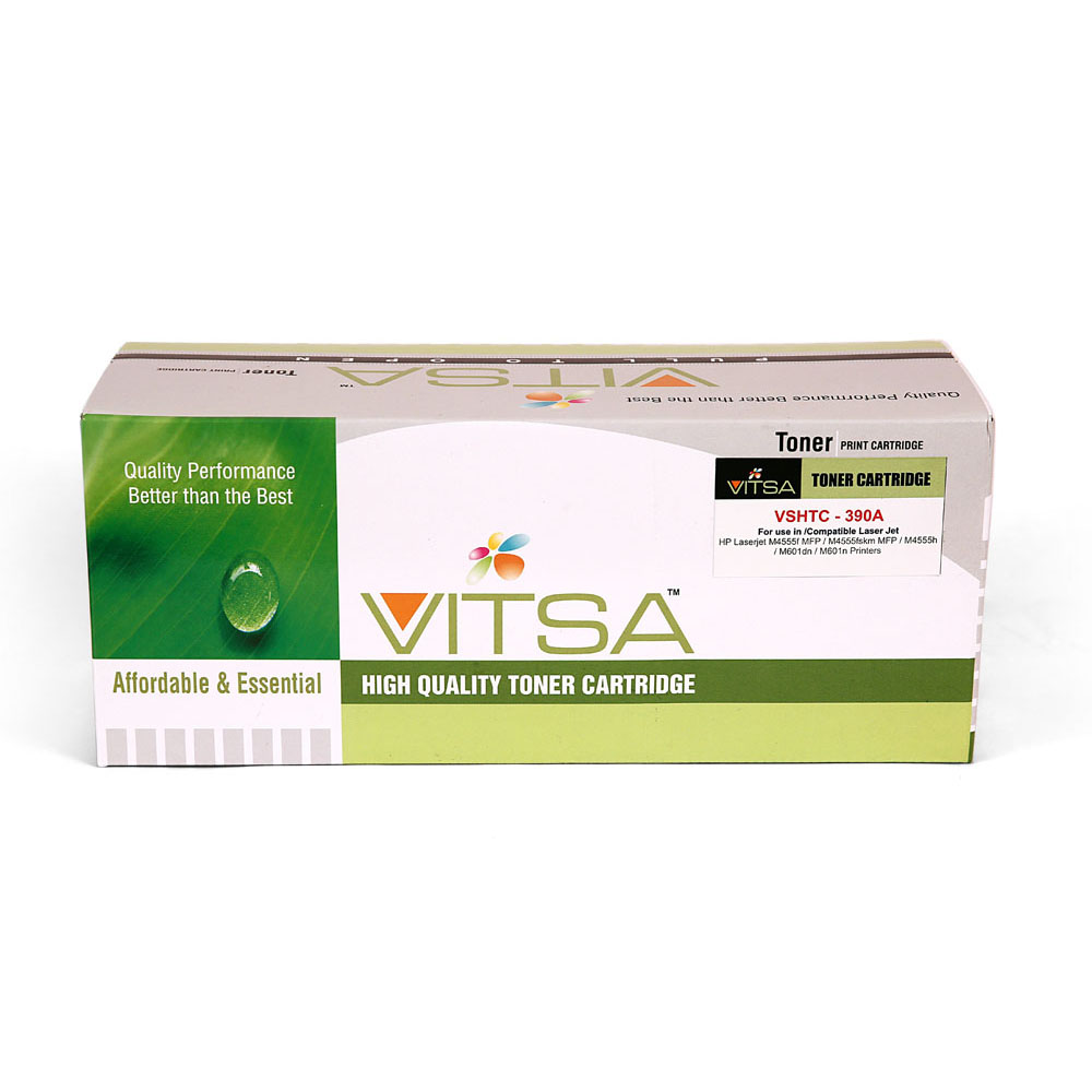 Vitsa 90A / Ce390A / 390A  Toner Cartridge Compatible For  Hp Laserjet M4555F Mfp / M4555Fskm Mfp / M4555H / M601Dn / M601N