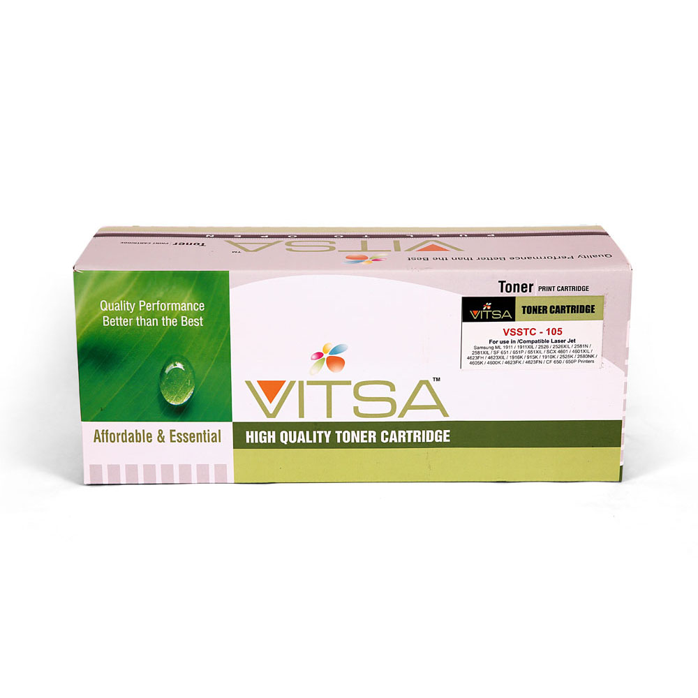Vitsa Mlt-D105L / 105 Toner Cartridge Compatible For Samsung Ml-1910 / Ml-1911 / Ml-1915 / Ml-2525 / Ml-2526 / Ml-2580 / Ml-2581 / Cx-4600 / Scx-4601 / Scx-4623 / Scx-4623Fh / Scx-4623Fn / Sf-650 / Sf-651